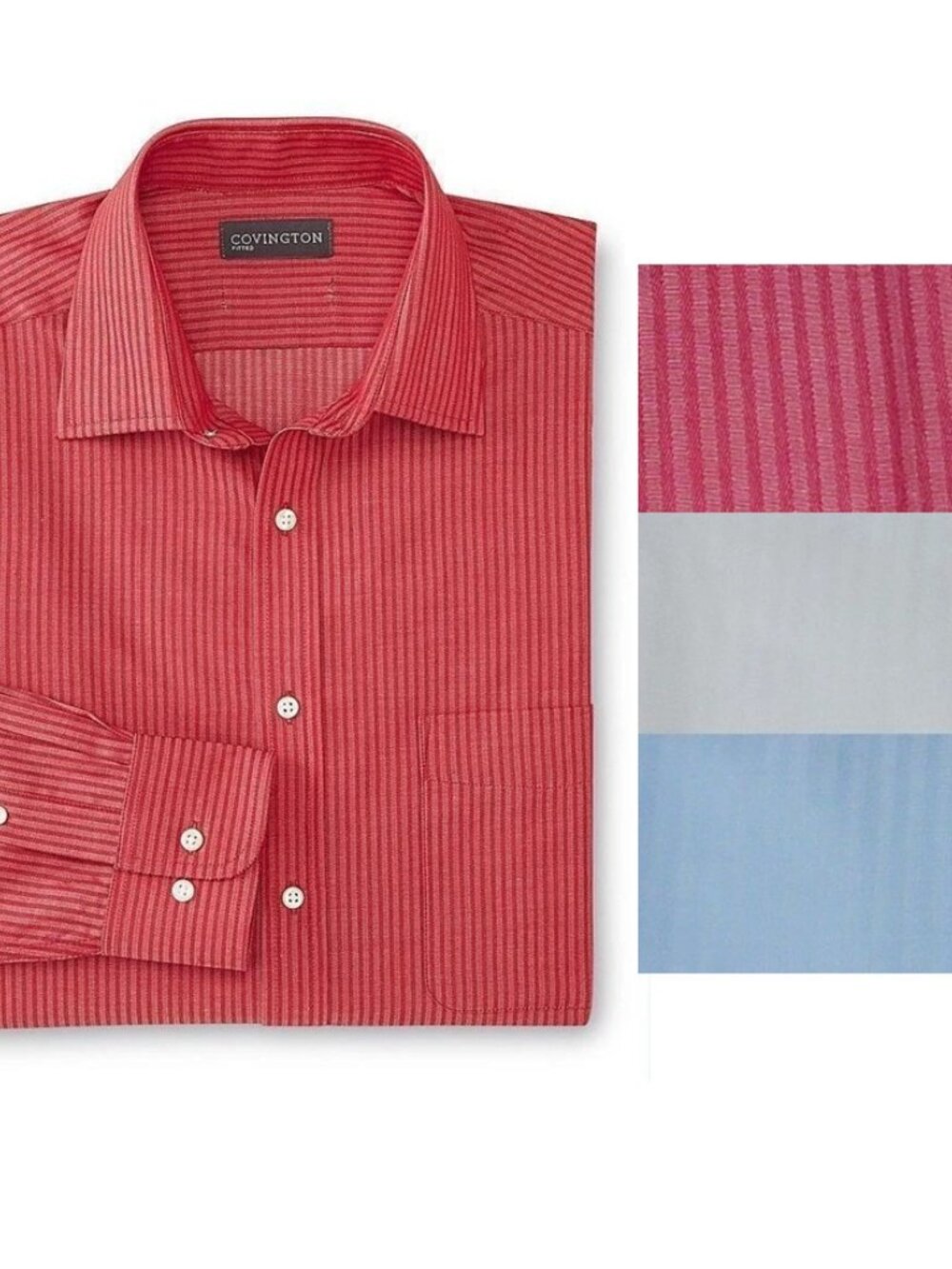 Covington Men's Dress Shirt Fitted Striped size S, M, L NEW
